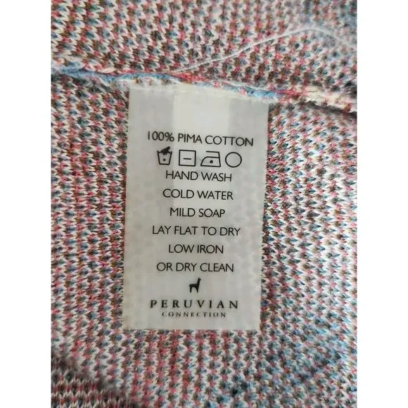 Peruvian Connection Pima Cotton Knit Floral Sleeveless Sheath Maxi Dress Sz M - Picture 9 of 9